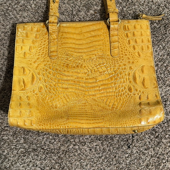 Brahmin Yellow Croc Embossed Leather Tote Purse - Picture 4 of 16